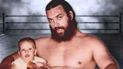 Bruiser Brody with his son, Geoffrey. Brody died on July 17th, 1988.