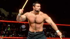 Steve Blackman brandishes his kendo stick - a symbol of the six-time WWE Hardcore Champion’s unmatched striking power. 
