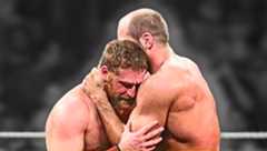 Sami Zayn and Cesaro/Claudio Castagnoli embrace after their match at NXT Arrival, February 27, 2014.
