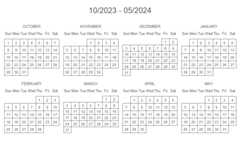 Calendar with custom start and end dates in R