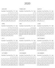 Vertical or portrait R calendar 