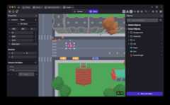 The GDevelop editor when editing a game level