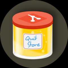 The QuitStore Logo: A glass of quinch jam (German: Quittenmarmelade) with the Git logo on the lid. 'Graph jam in a git glass'