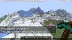 A screenshot of the Minecraft chat, showing compact-chat compacting multiple messages into a single line