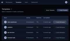 Creating a workspace in the UI