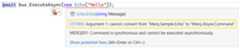 error executing sync command as async