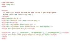 The a11y-light theme being applied to the HTML of the Prism.js website. Screenshot.