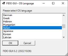 FidoGUI: Select OS language