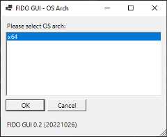 FidoGUI: Select OS architecture