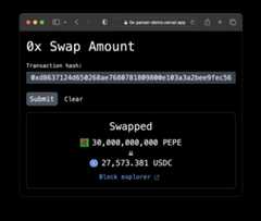 Screenshot of demo app using 0x-parser