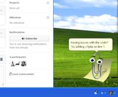 Screen recording showing clippy helping out