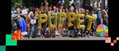 Puppet folk having a grand time at Portland's annual Pride parade.