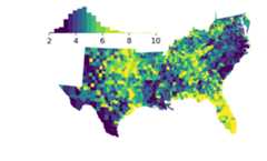 Example legendgram map in the US south