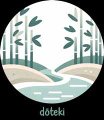 doteki logo: a river passing through a bamboo forest