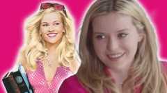Legally Blonde's Elle and Lexi Minetree on pink background