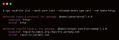 lockfile-lint - Lint an npm or yarn lockfile to analyze and detect security issues