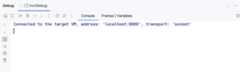 the Debug console tab