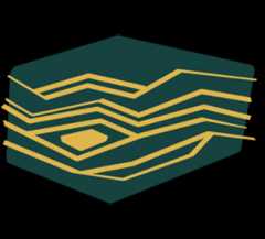 An illustration of a ridge with different layers of rock