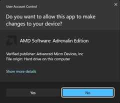 User Access Control pop-up
