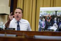 Rep. Pat Fallon, R-Texas, gets into a heated exchange Thursday with Secret Service Acting Director Ronald Rowe Jr. during a hearing of the House Task Force on the Attempted Assassination of Donald J. Trump.