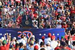 President Donald Trump speaks at a rally in Des Moines, Iowa, on July 3.