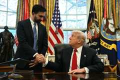 President Donald Trump shakes hands with New York Mayor-elect Zohran Mamdani as they meet in the Oval Office on Friday.