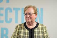 House Chief Administrative Officer Catherine Szpindor participates in the grand opening of Agency Connection Center in the Longworth House Office Building on March 5, 2024. 