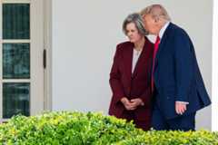 President Donald Trump talks with White House Chief of Staff Susie Wiles in June. (Tom Williams/CQ Roll Call)