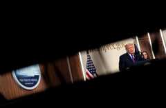 President Donald Trump speaks during a TrumpRx event in the White House's South Court Auditorium on Thursday evening.