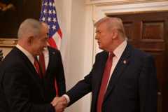 President Donald Trump meets with the Israeli Prime Minister Benjamin Netanyahu at the White House on Wednesday.
