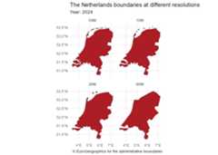 The Netherlands boundaries at different resolutions