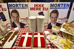 Danish People’s Party display. © AFP