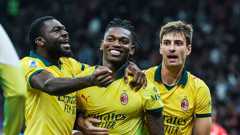 Leao double fires AC Milan past Fiorentina and top of Serie A