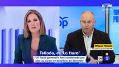 Las tensiones entre Silvia Intxaurrondo, presentadora de La Hora de La 1, y Miguel Tellado, secretario general del PP, volvieron a quedar al descubierto este viernes durante una entrevista marcada por la reciente condena al fiscal general del Estado por revelación de secretos. No es la primera vez que ambos protagonizan un choque dialéctico, pero la gravedad del asunto elevó el tono hasta poner en entredicho el cumplimiento del Manual de Estilo de RTVE, al que Intxaurrondo está sujeta tras pasar a ser personal no fijo de la Corporación.Tellado intervino en directo para valorar la sentencia y lo hizo con unas declaraciones especialmente contundentes. El dirigente popular afirmó que "tenemos un fiscal general del Estado que es un delincuente", calificando la condena como "de una gravedad tremenda". Además, responsabilizó directamente al presidente del Gobierno, Pedro Sánchez, al considerar que respaldó al fiscal "hasta el último momento". Según Tellado, el Ejecutivo "nunca debió mantenerlo en el cargo" ni "permitir" que continuara en sus funciones.El secretario general del PP fue más allá al señalar que el fiscal habría sido condenado "siguiendo instrucciones del Gobierno de Sánchez", unas acusaciones que Intxaurrondo trató de encauzar dentro del marco periodístico exigido por RTVE, generando un nuevo enfrentamiento en directo.