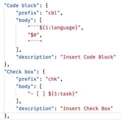User Snippets