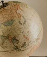 Image of a globe, turned toward Asia