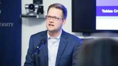 Judd Birdsall speaks during a lecture