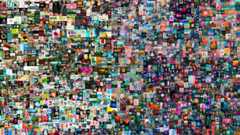 La primera obra puramente digital subastada en Christie's hace unos meses.