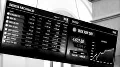 Panel de la bolsa de Madrid