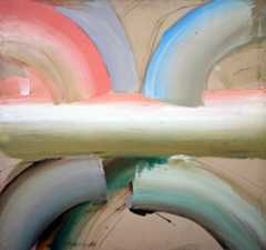 abstract painting of gradient style thick lines