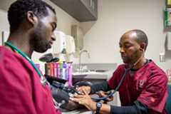 WSU Nursing students practice skills at the College of Nursing on the Spokane campus of Washington State University, Friday, January 18, 2019.