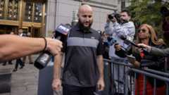 Mohamed Bahi, New York City Mayor's liaison to the Muslim community, exits Manhattan Federal Court, Oct. 8, 2024, in New York. (AP Photo/Yuki Iwamura, File)