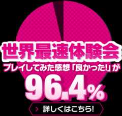 世界最速体験会 プレイしてみた感想「良かった!」が96.4% 詳しくはこちら!