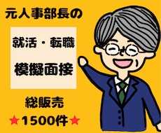 元人事部長が実践型 就活・転職模擬面接をします 総販売⭐1500件超⭐実践型模擬面接＋想定質問・回答例集