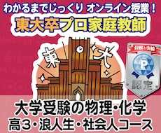 物理・化学の大学受験指導【高3以上】します 東大院卒・プロ講師歴20年！物理・化学を基礎から丁寧に指導！