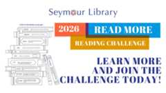 2026 Read More Reading Challenge -- graphic with a stack of books that cover the categories for each month. List of categories to pick from.