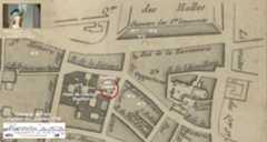 map Showroom Paris / Pavillon des Drapiers around 1780