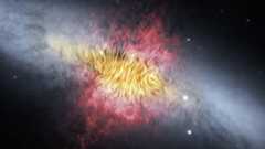 “流線”が描く磁場の筋　葉巻銀河「M82」の銀河風