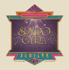 Spyro Gyra Jubilee Album cover. fantastic geometric frame with a purple star scape enclosed.