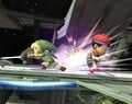 Attacking Ness on Lylat Cruise.